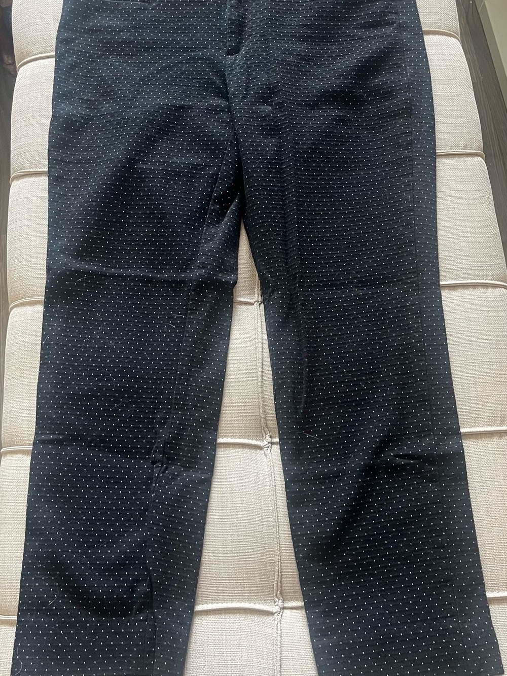 Banana Republic Black Ankle Pants with Micro Dot Print